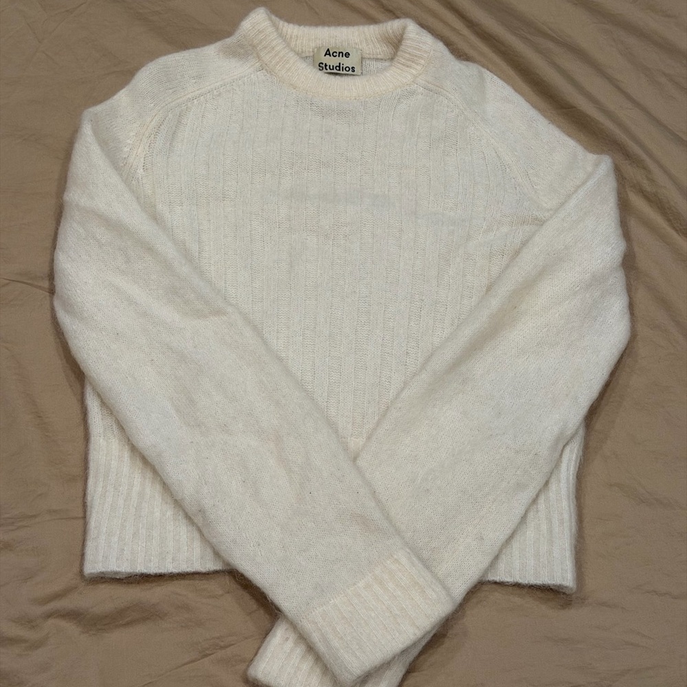Acne Studios Dania Mohair Wool Puw 14 Knit Sweater Cream Ivory Women size Small - Picture 2 of 7